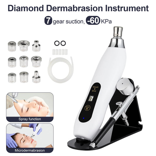 Handheld skincare device with LED suction display