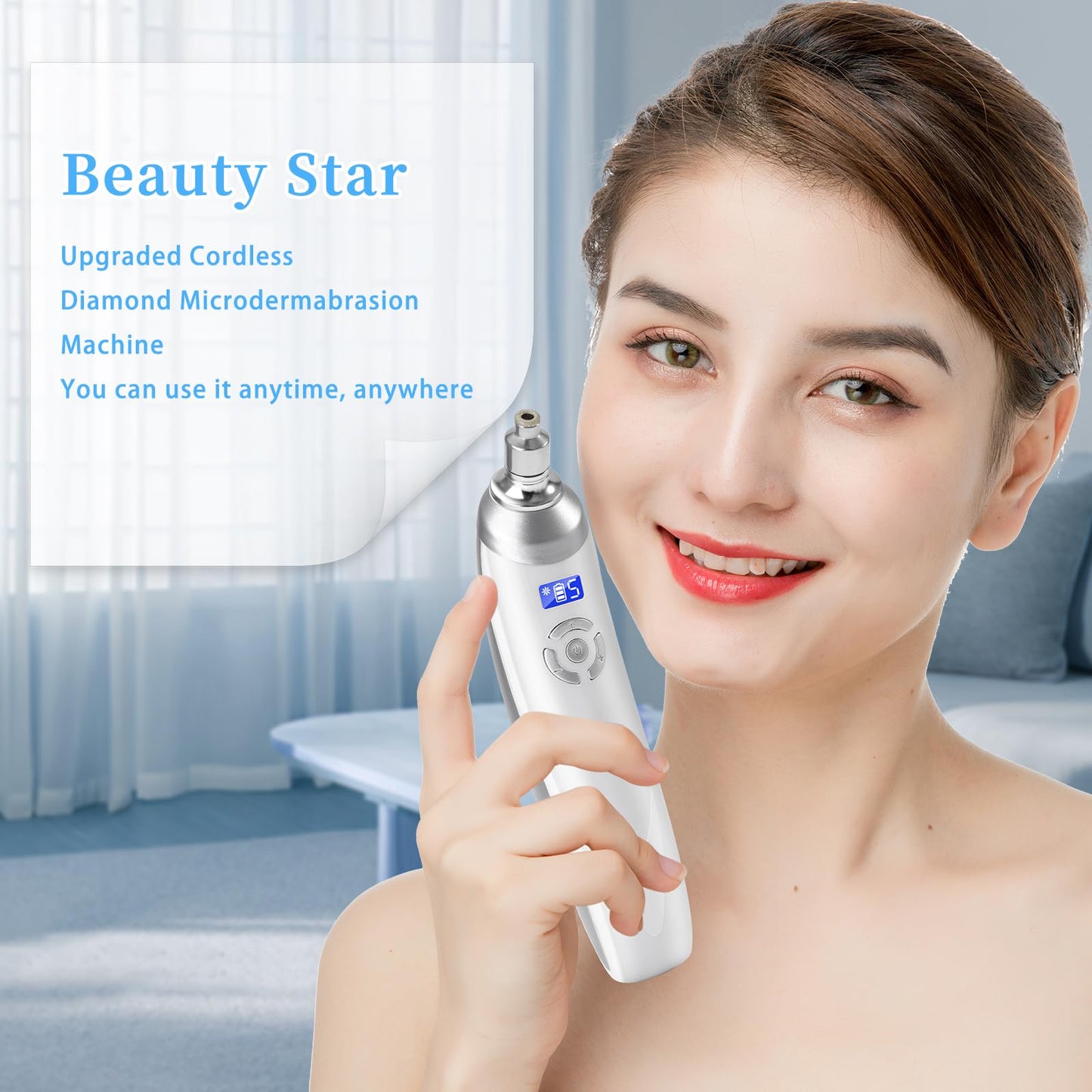 Beauty Star upgraded blackhead removal vacuum machine illustrating the premium packaging and components for Indian buyers.
