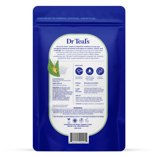 Dr Teal's magnesium sulfate bath salts with white thyme and bergamot essential oils