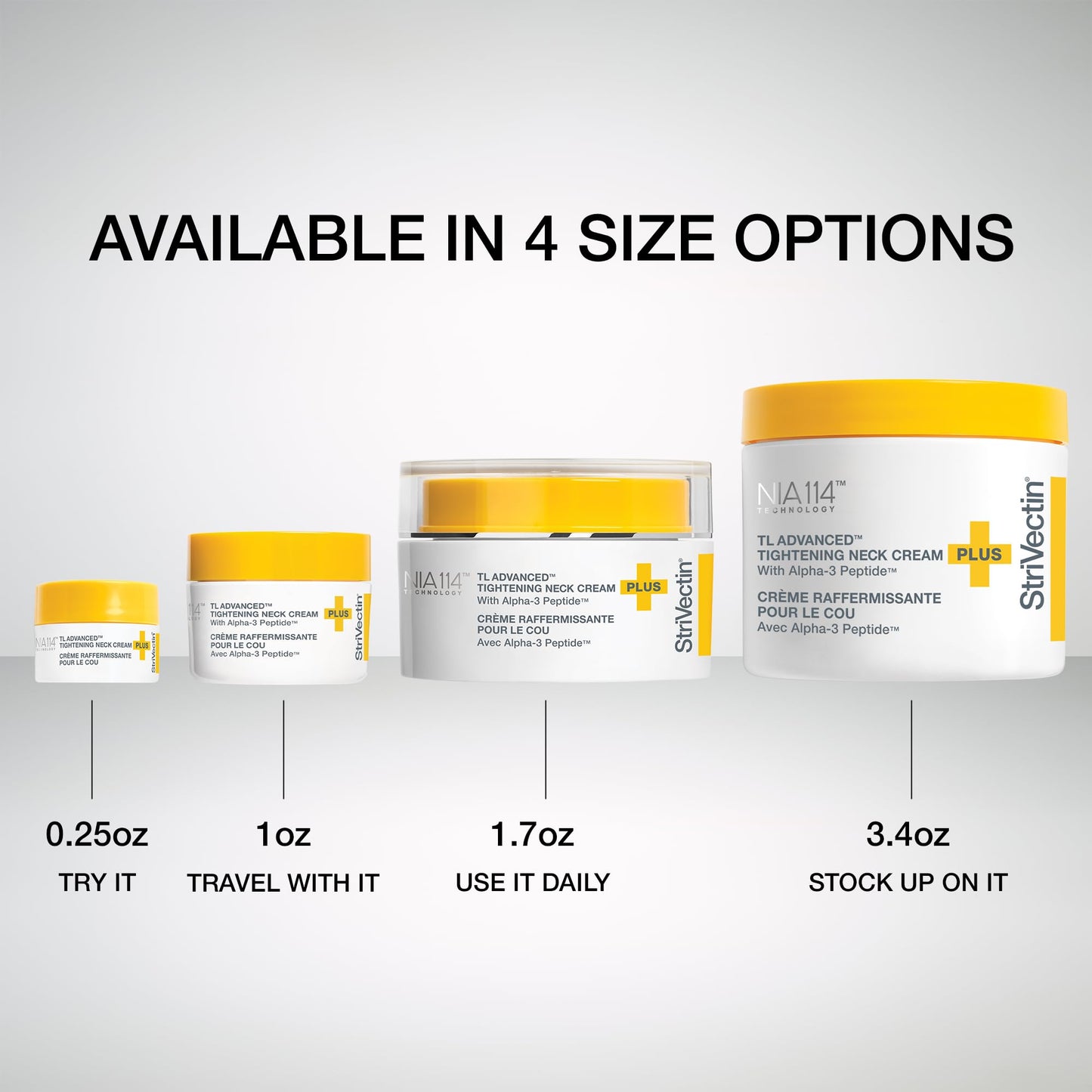 StriVectin skincare collection packaging for neck and decollete