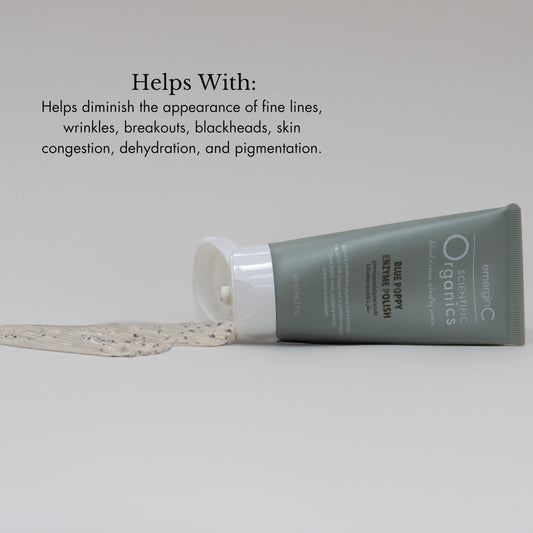 EmerginC gentle facial exfoliator 60ml tube showing authentic product packaging and details.