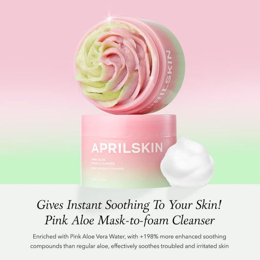 Aprilskin Pink Aloe cleanser texture showing scrub particles