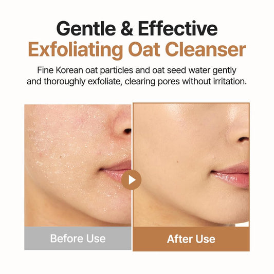 Purito Oat In Gentle Exfoliating Face Cleanser showing creamy texture