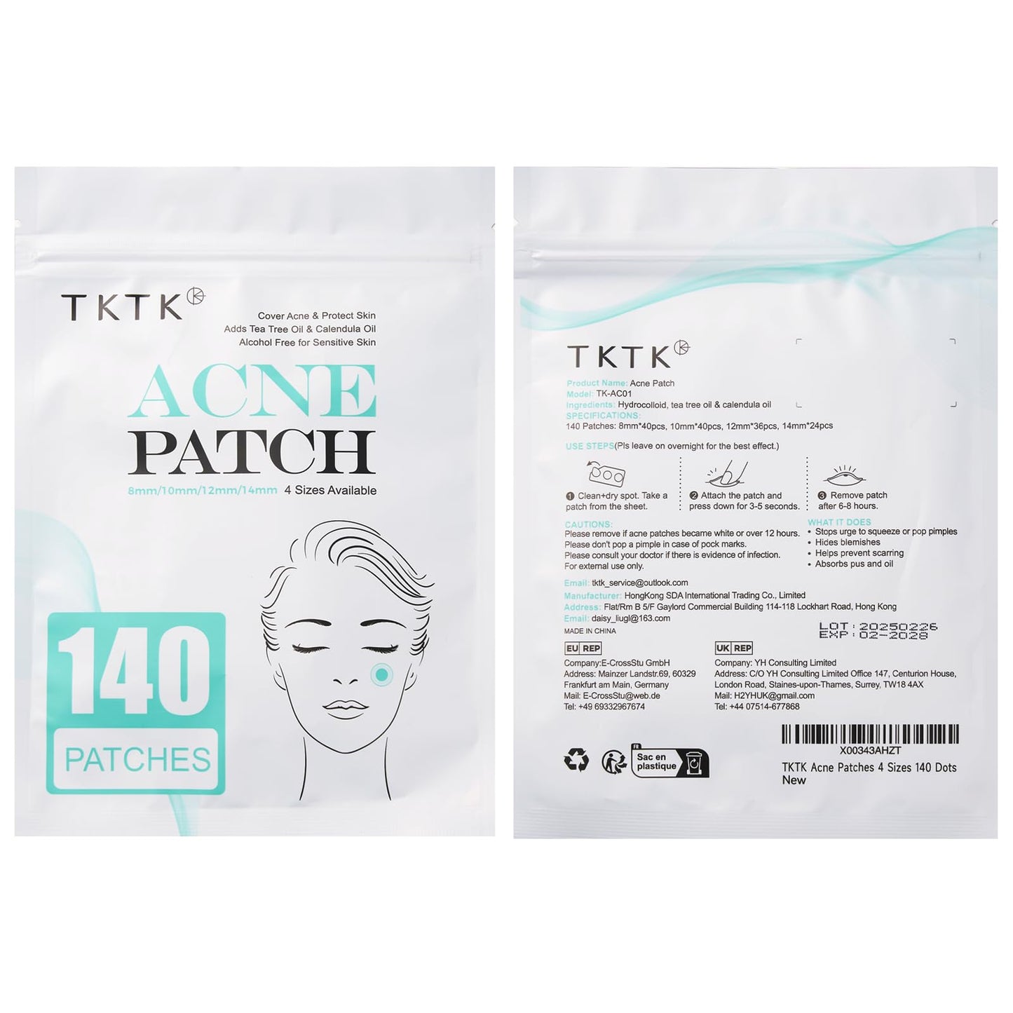 TKTK skin friendly acne dots easy peel backing design for effortless application.