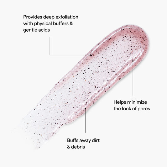 TULA pore minimizing face scrub texture close up