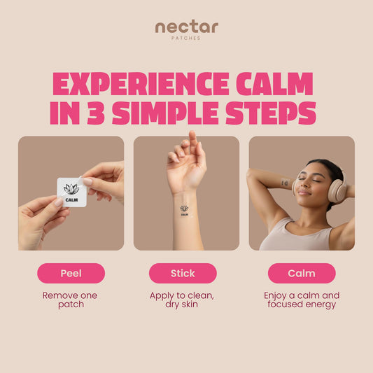 Nectar Patches Calm 10 Pack showing the wearable transdermal patch design