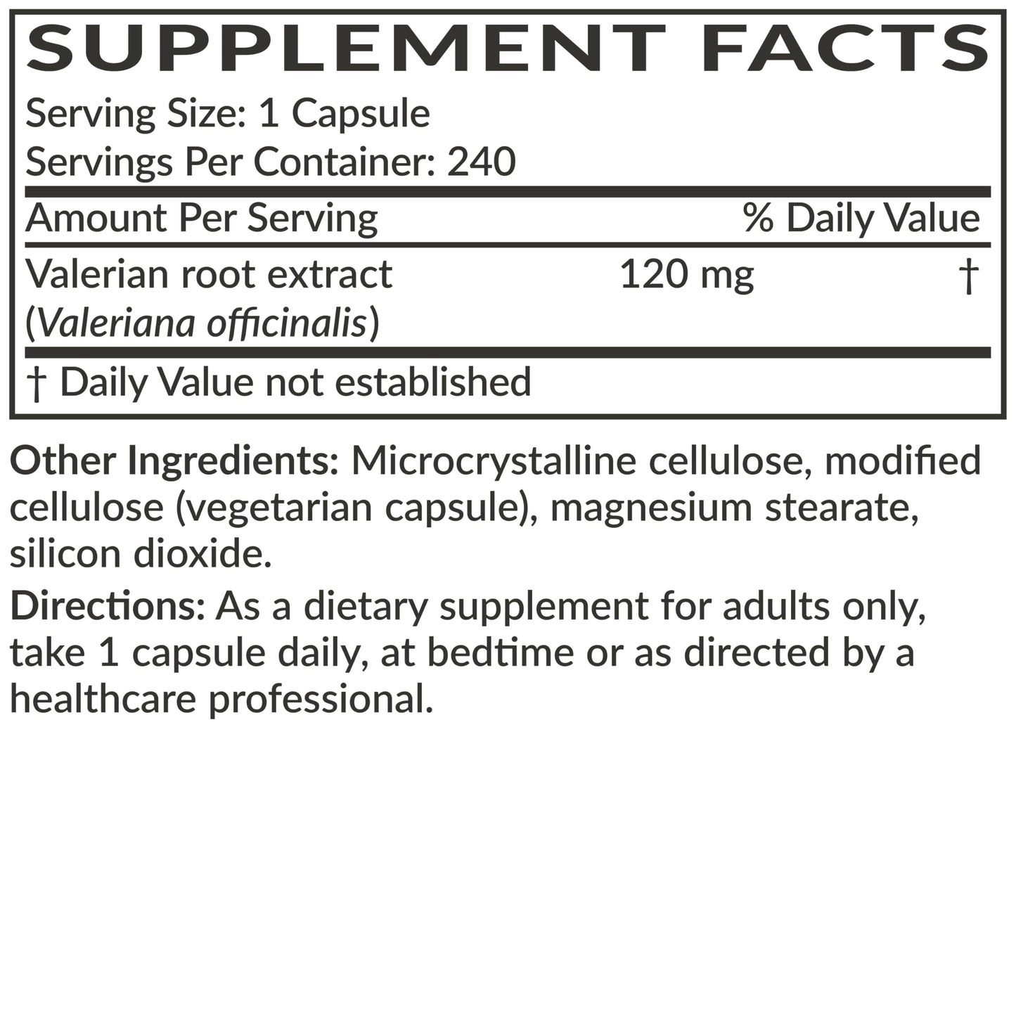 Premium imported packaging of Futurebiotics Valerian Root 1200mg for bedtime relaxation and sleep wellness.