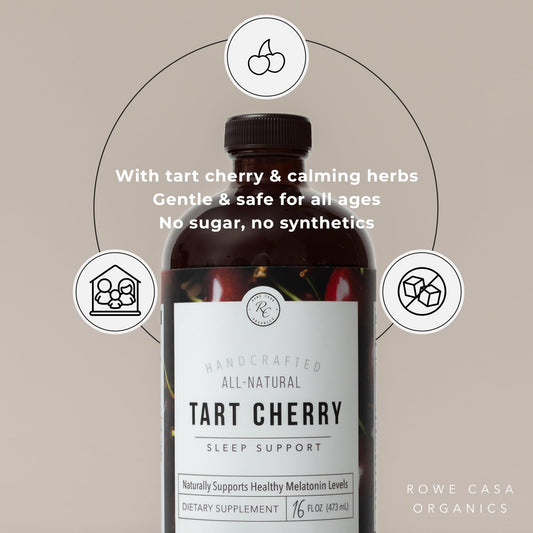 Rowe Casa Organics Tart Cherry liquid sleep aid nutritional facts label