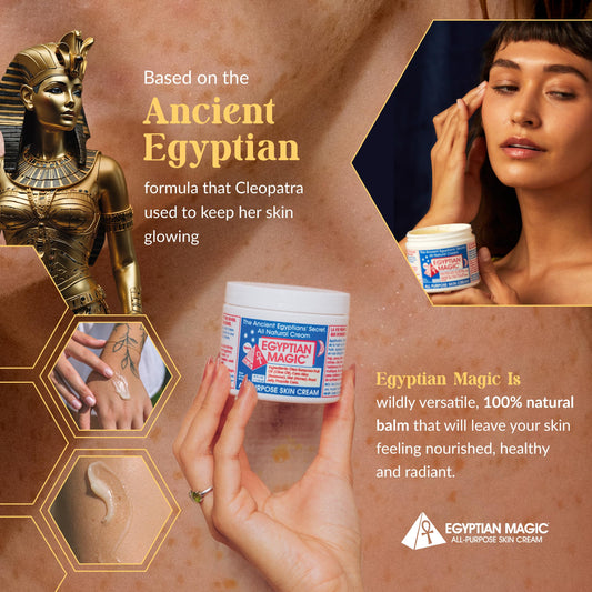 Egyptian Magic skin moisturizer balm texture being scooped out from the jar
