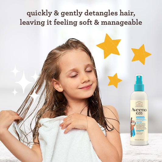 Aveeno Kids Detangling Spray 10 Fluid Ounces bottle packaging details