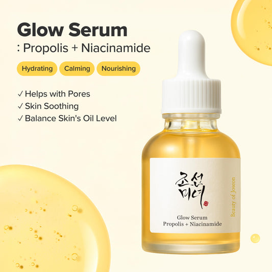 Beauty of Joseon Propolis and Niacinamide serum bottle displaying the lightweight honey texture