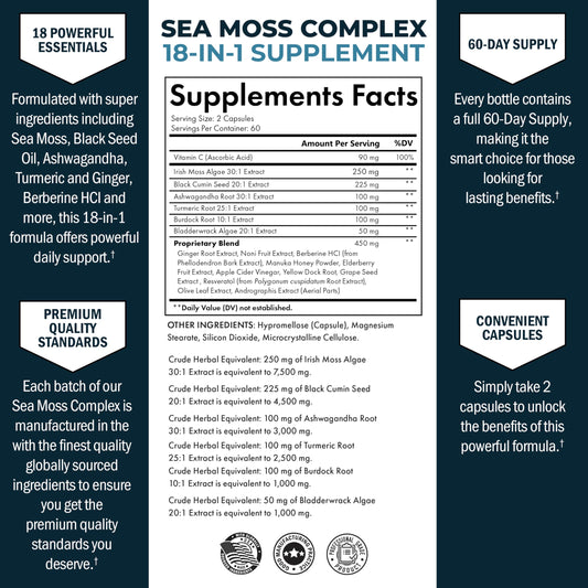 BioSchwartz 18 in 1 wellness supplement label showing ingredients list