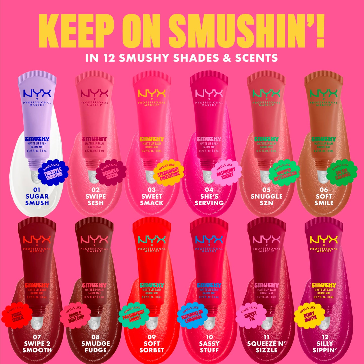 Texture close up of NYX Smushy Matte Lip Balm