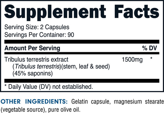 Bucked Up Tribulus 180 vegan capsules supplement bottle