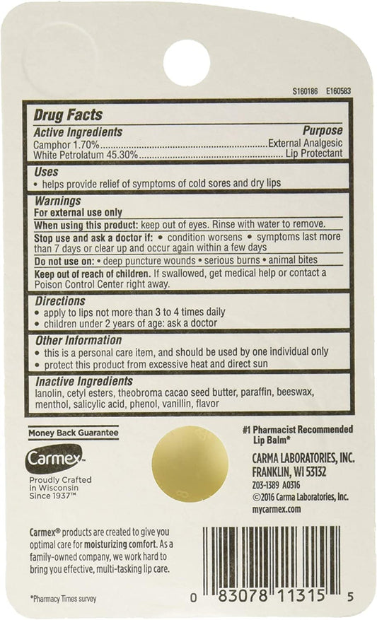Carmex Classic Lip Balm pack of 3 tubes