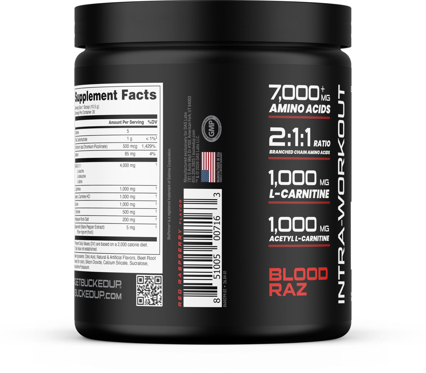 Bucked Up Racked post-workout amino acid powder for Indian athletes.