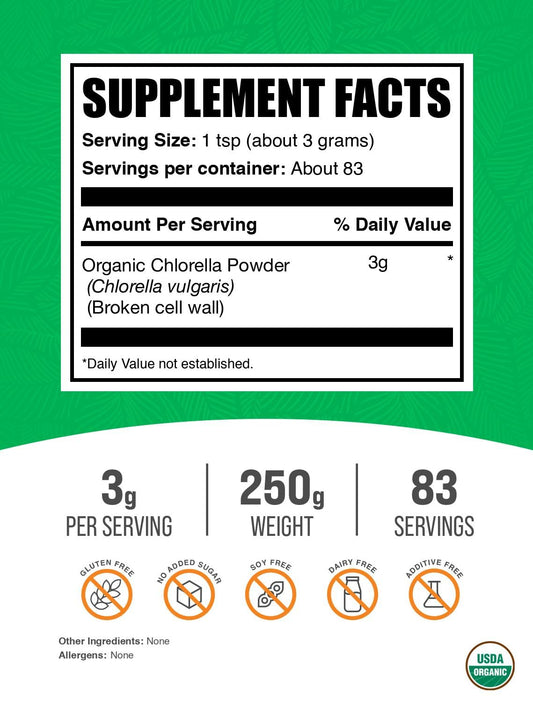 BulkSupplements organic green superfood powder packaging details