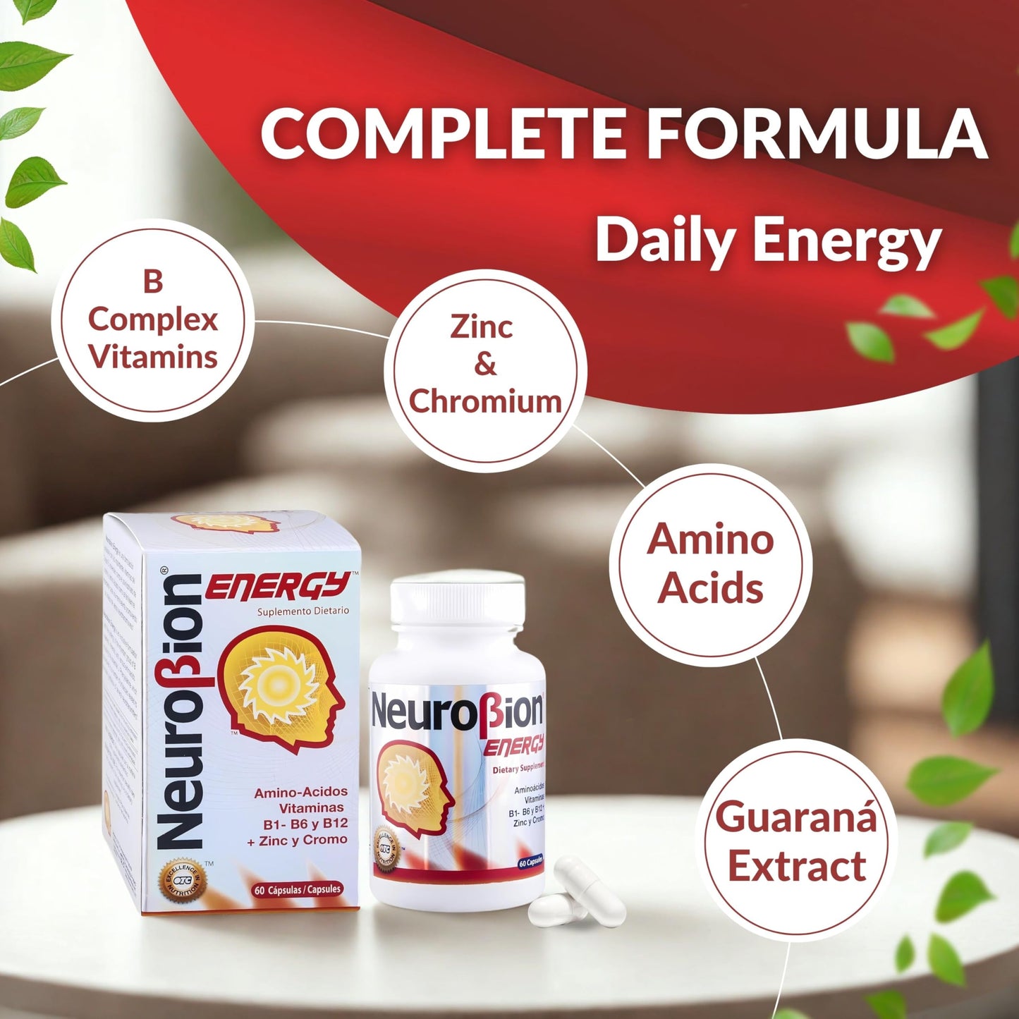 Neurobion Energy premium supplement packaging for adult daily energy and immune defense