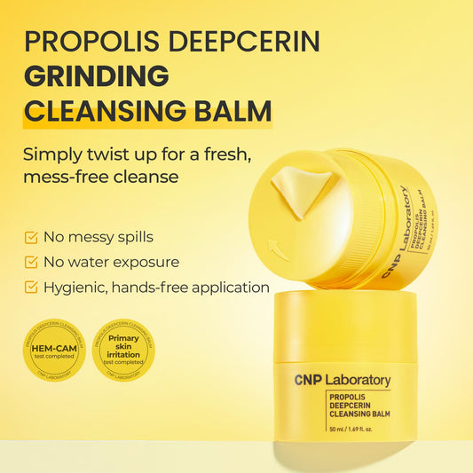 CNP Propolis Deepcerin Cleansing Balm twist-up grinding mechanism detail