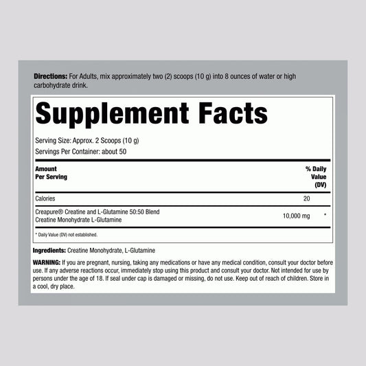 Fitness Labs 500g Creapure creatine and glutamine powder tub