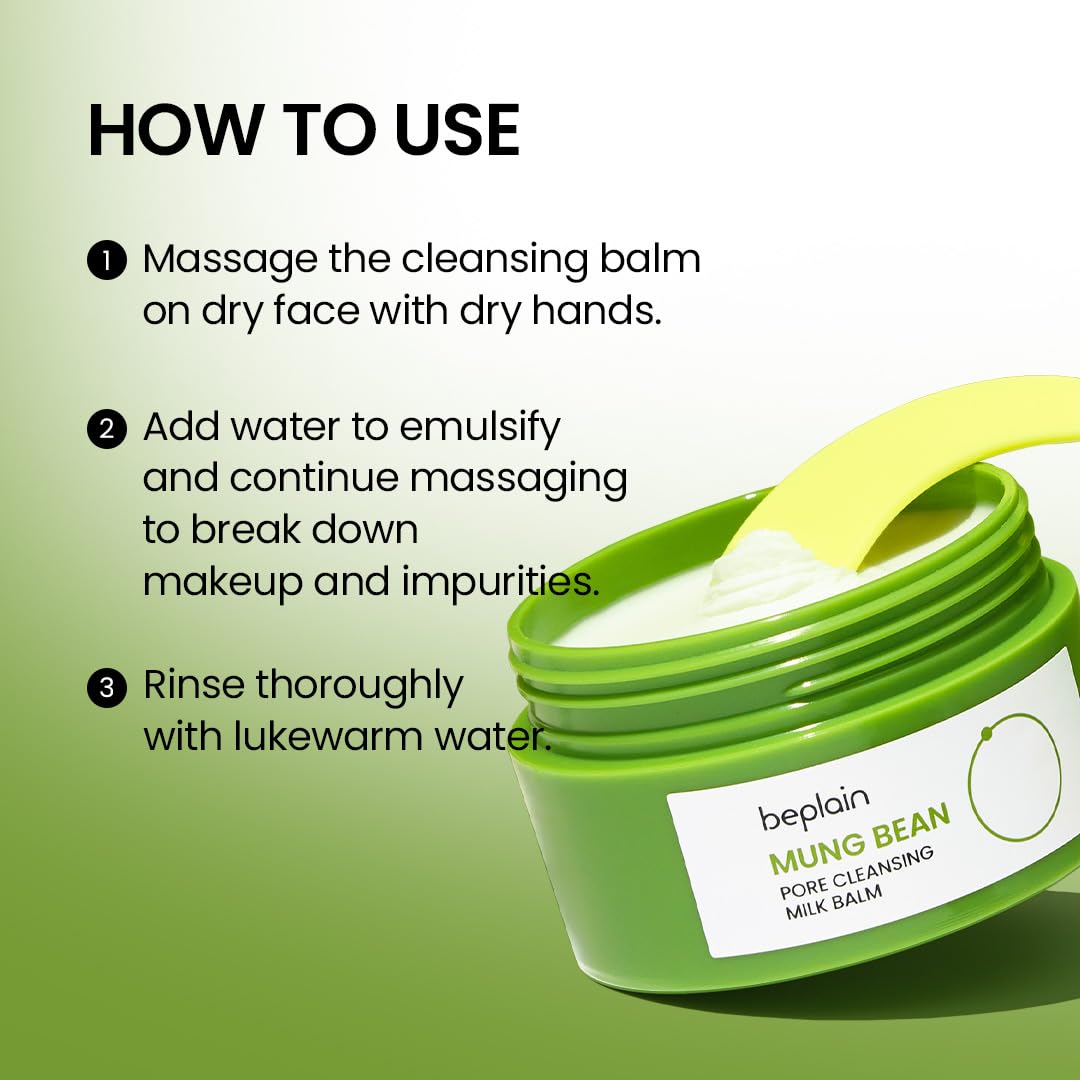 Beplain Mung Bean Pore Cleansing Milk Balm 100ml product set