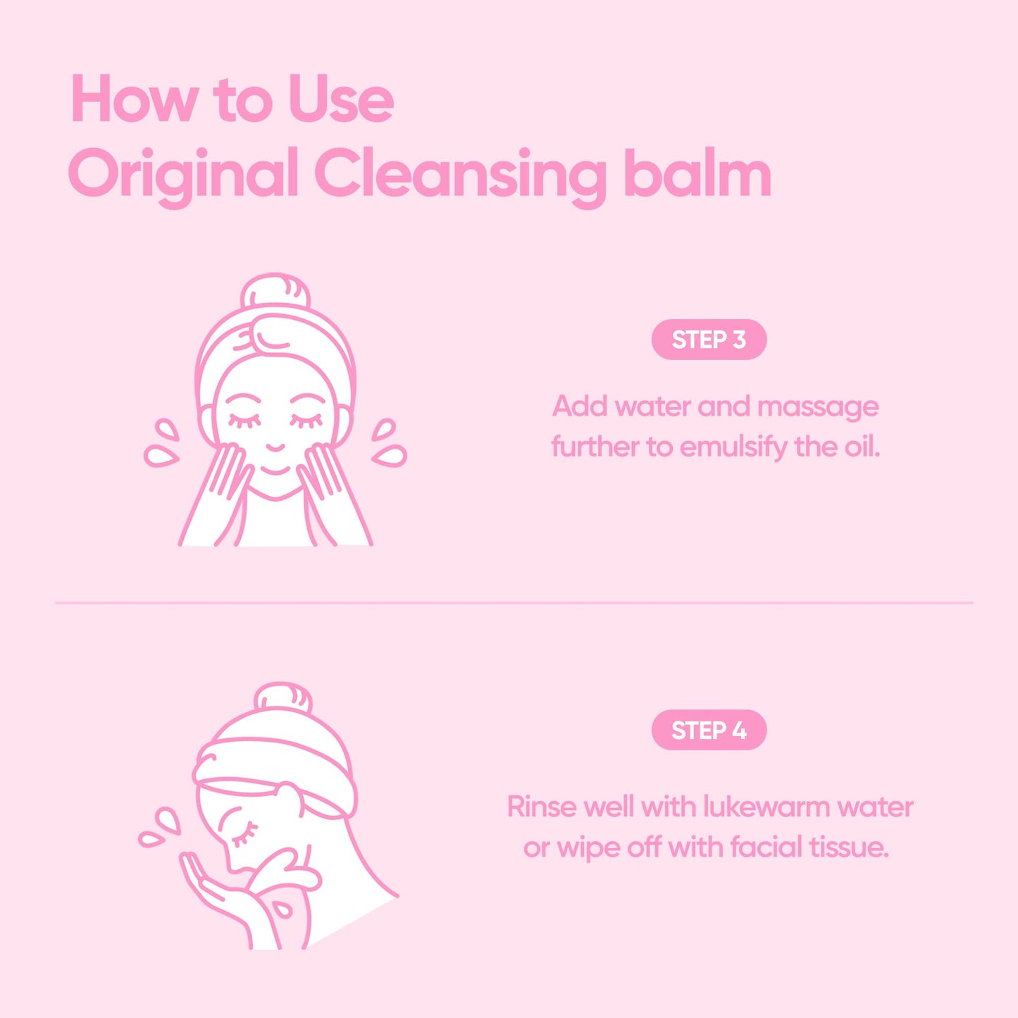 Banila Co Korean makeup remover balm usage illustration