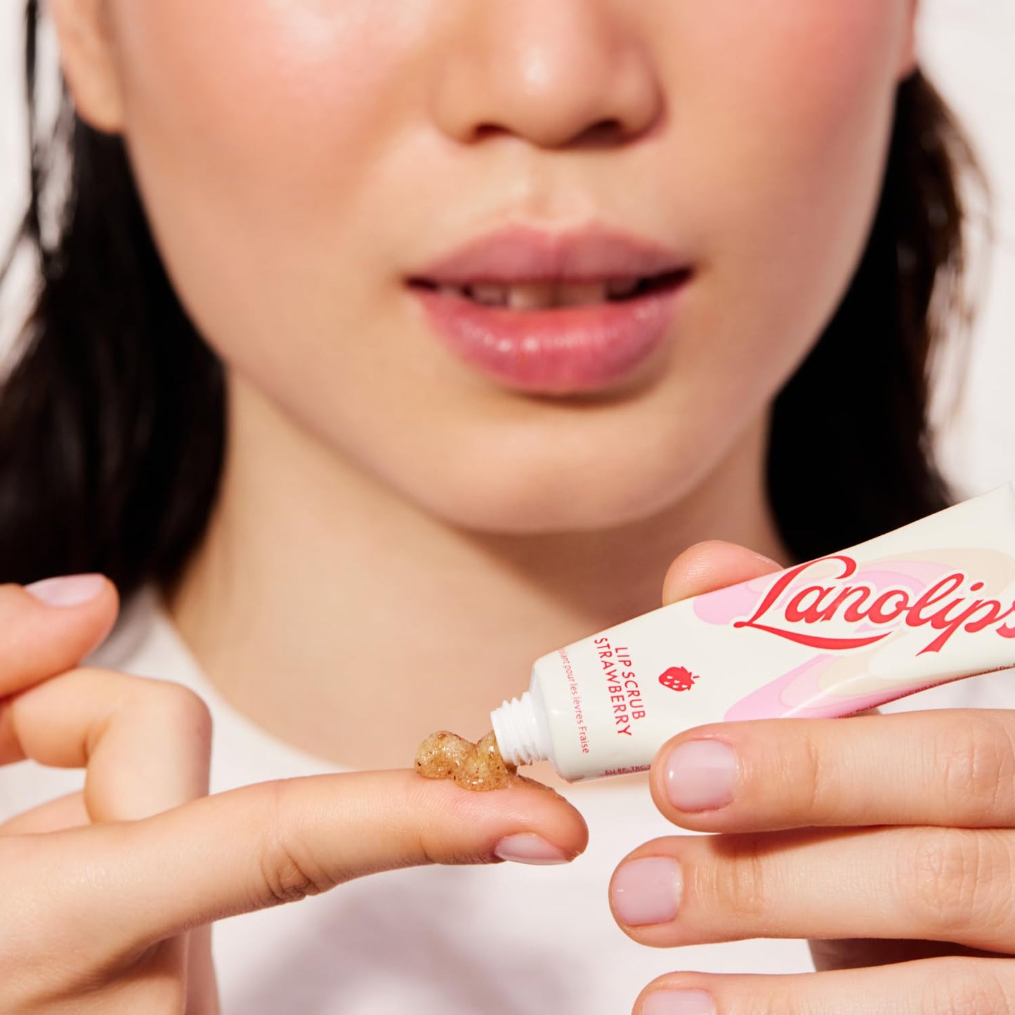 Lanolips lip care ritual using scrub and ointment