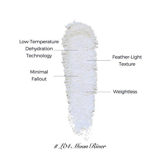 Flower Knows Moon River highlighter powder showing the detailed 3D angel relief engraving