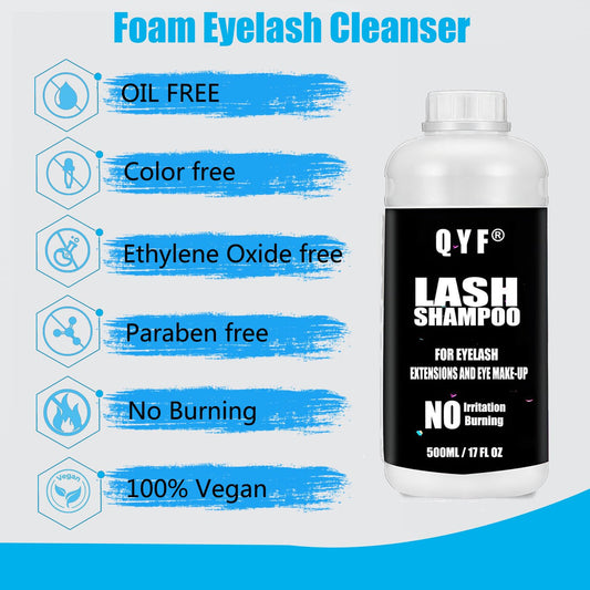 QYF foaming lash cleanser for professional salon use
