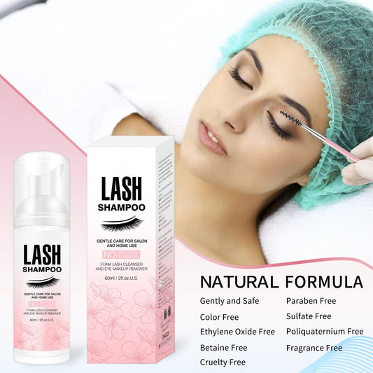 Smarxin Eyelash Extension Removal Foaming Cleanser bottle alongside the included professional application brush and pink mascara wand.
