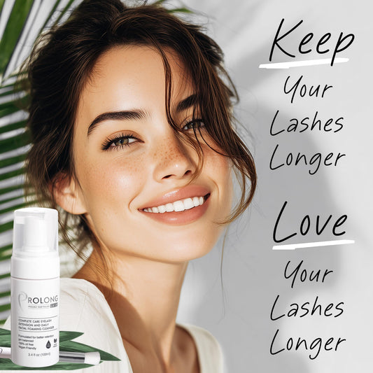 Prolong Lash foaming cleanser pump bottle with included lash cleaning brush for lash retention