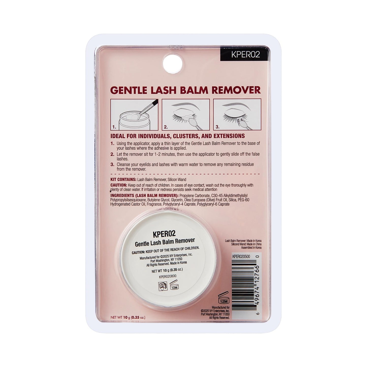 Professional lash extension remover balm bottle and applicator