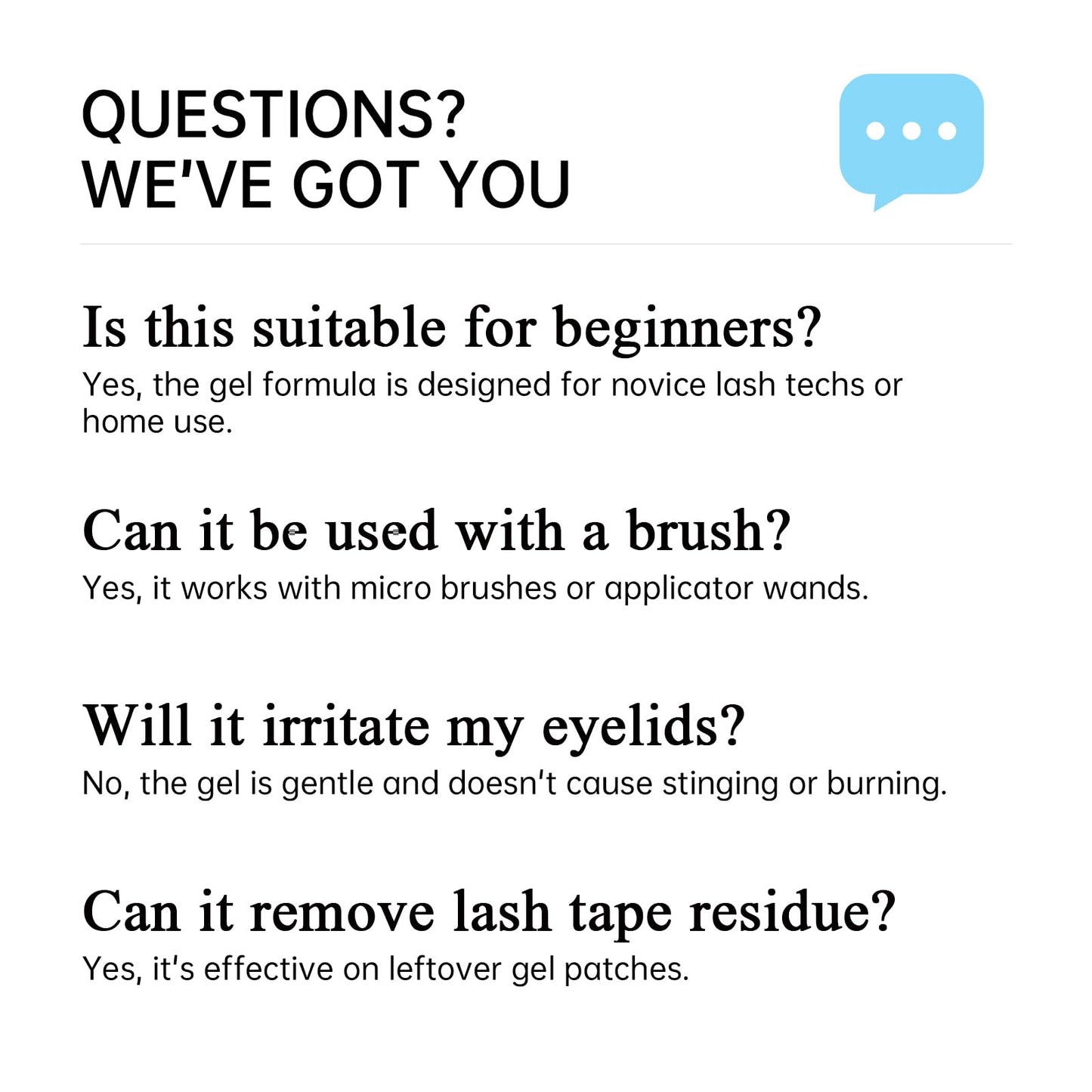 Back view of BBC Eyelash Extension Gel Remover bottle with ingredients