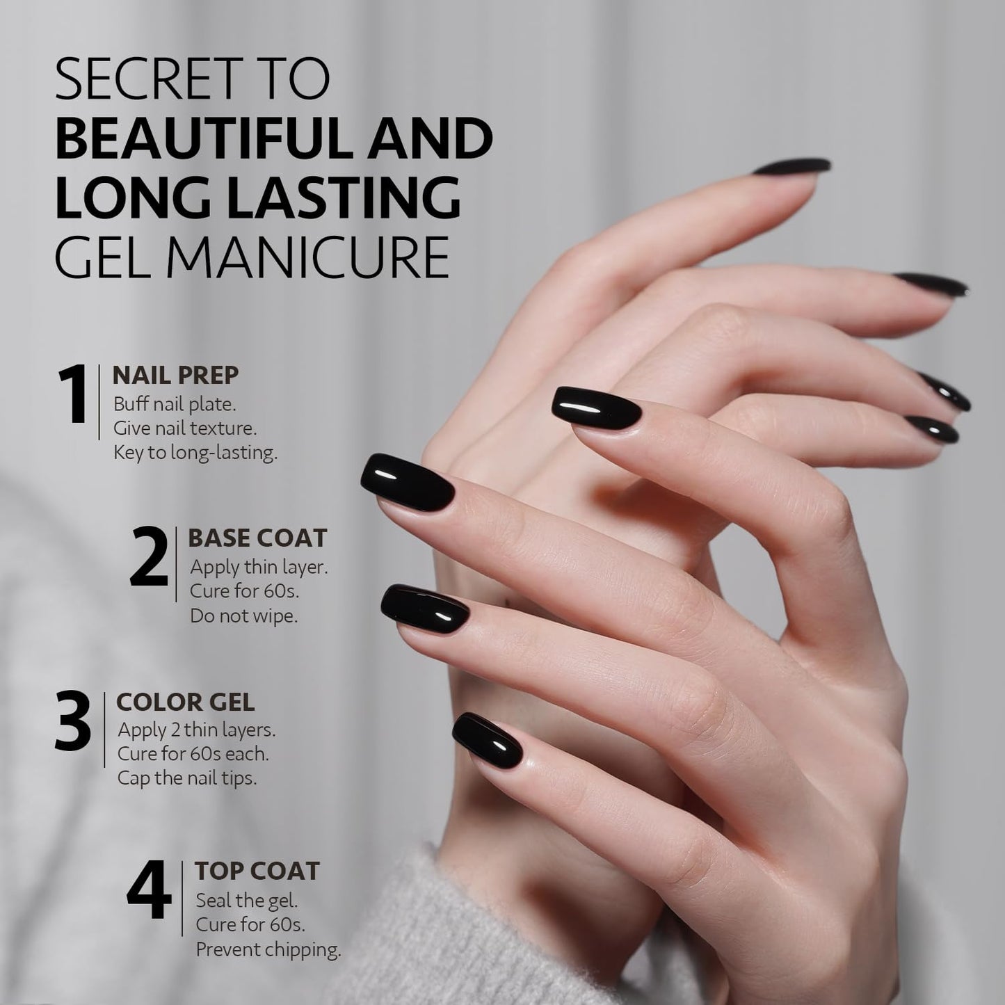 USA imported GAOY black and white gel polish duo set