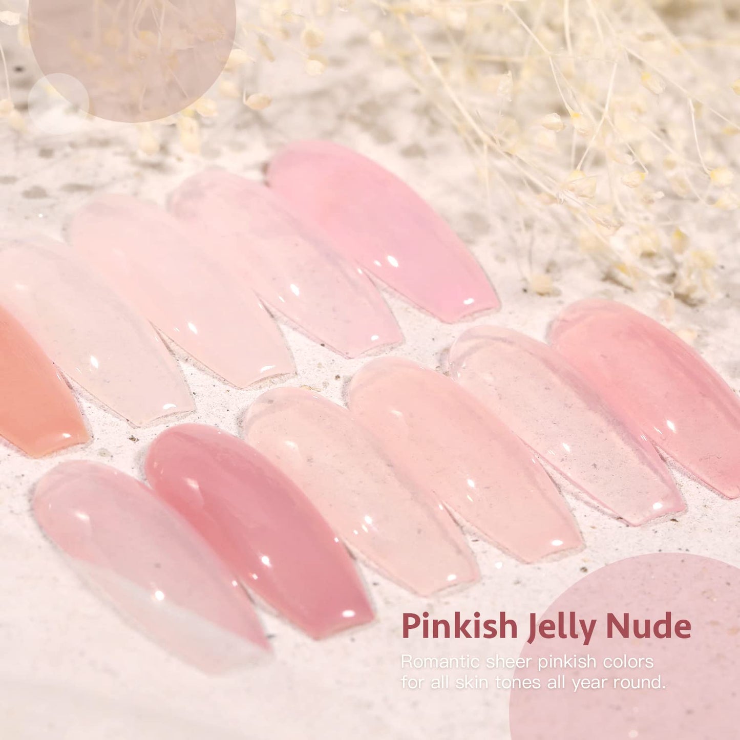 Professional manicure showing buildable jelly nail finish
