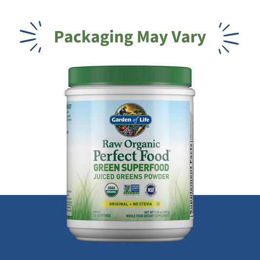 Garden of Life raw organic green superfood powder nutritional facts and ingredients label