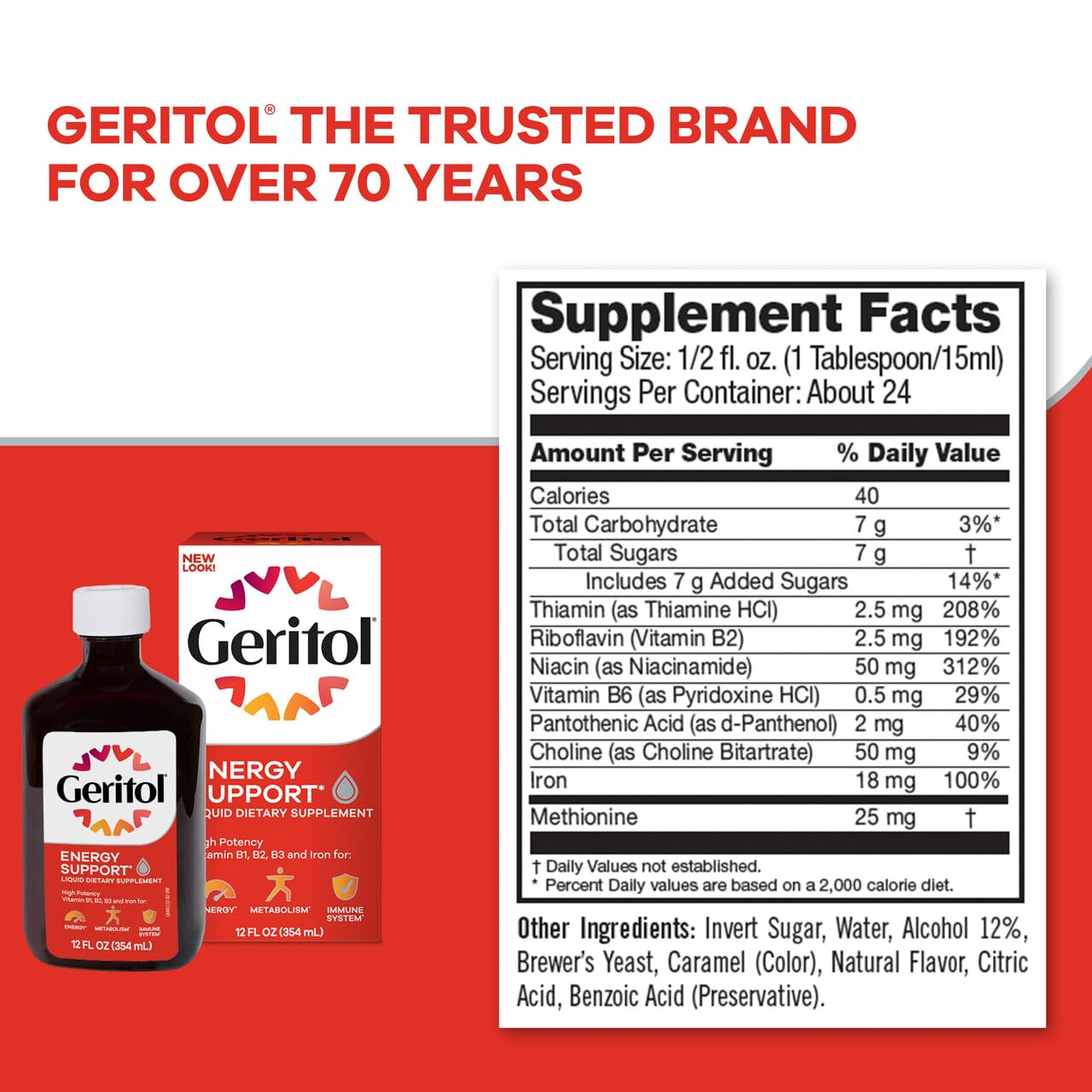 Geritol liquid iron and vitamin supplement authentic USA imported bottle