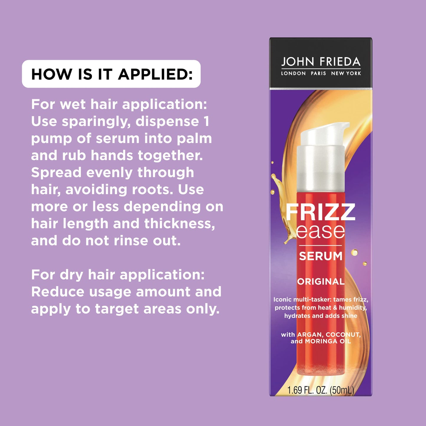 John Frieda Frizz Ease professional smoothing hair treatment side angle view