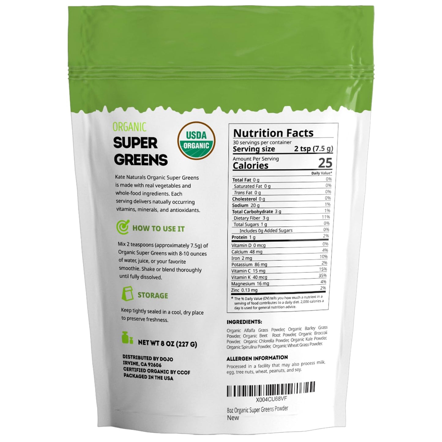 Certified organic daily green superfood blend presentation for health conscious individuals