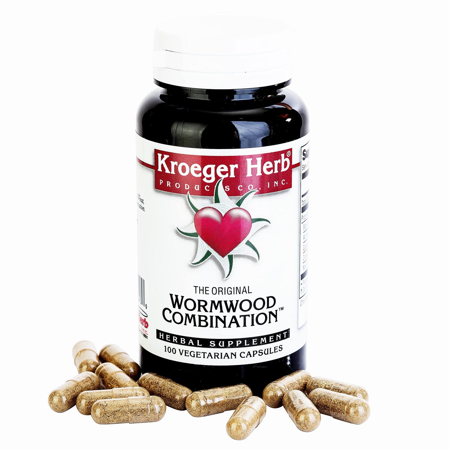Educational shot of Kroeger Herb Wormwood Combination botanical supplement