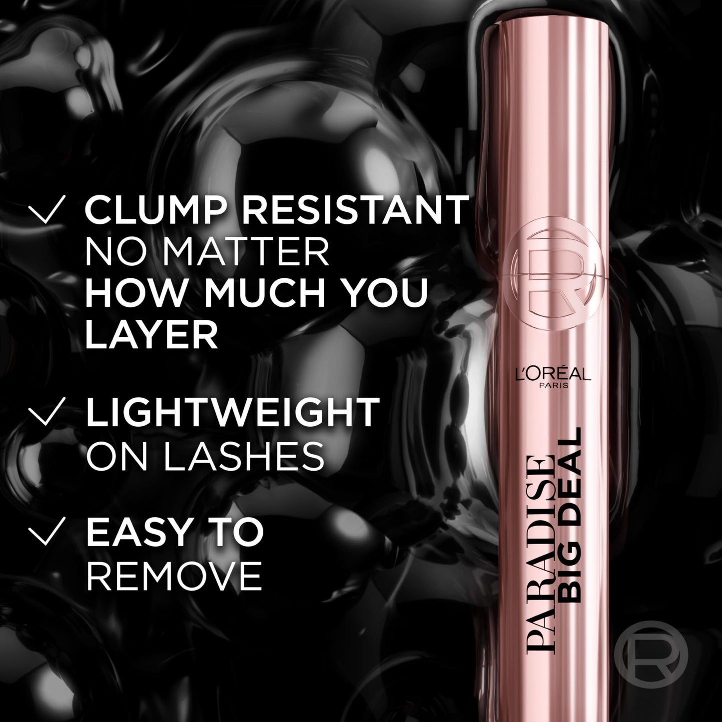 L'Oreal Paris Paradise Big Deal Volumizing and Lengthening Mascara swatch and bristle design