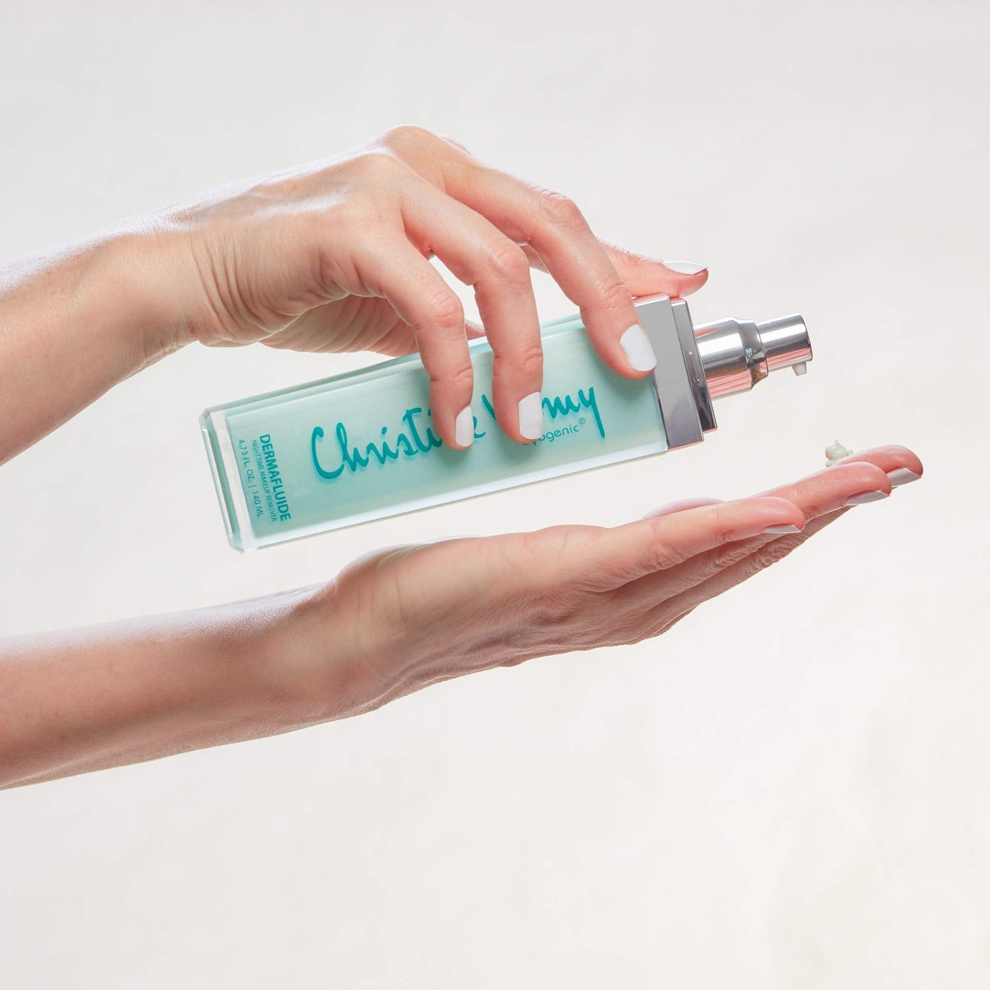 Side angle view of Christine Valmy Dermafluide professional skincare cleanser
