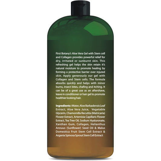 First Botany aloe gel infused with collagen and tea tree oil