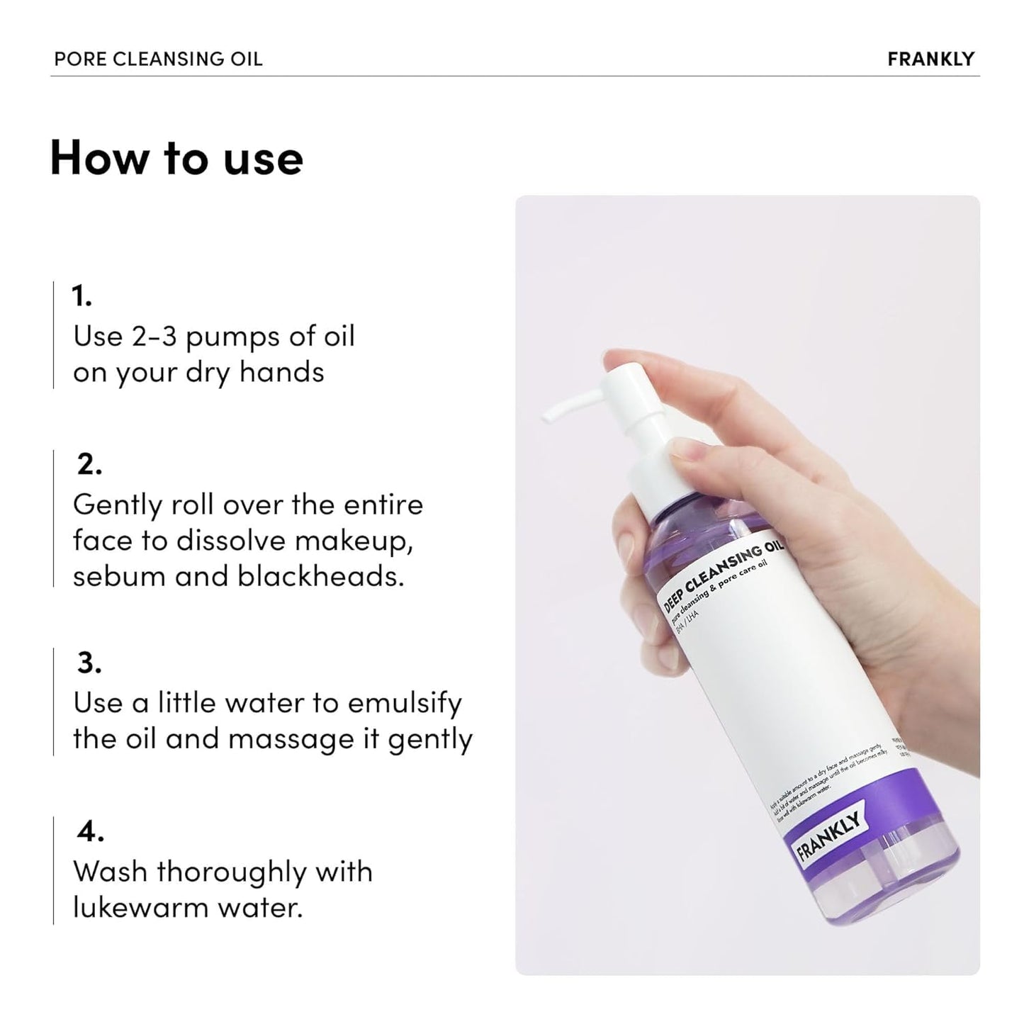 Frankly Deep Cleansing Oil for all skin types lifestyle shot