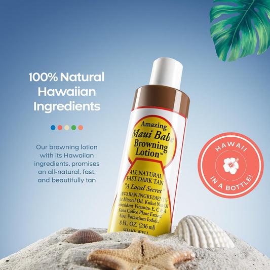 Maui Babe Browning Lotion 8 fluid ounce bottle front view