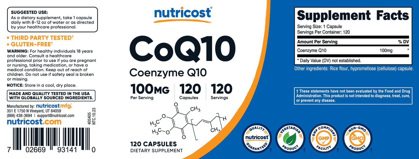 Nutricost 120 vegetarian capsules container showing FSSAI importer compliance data