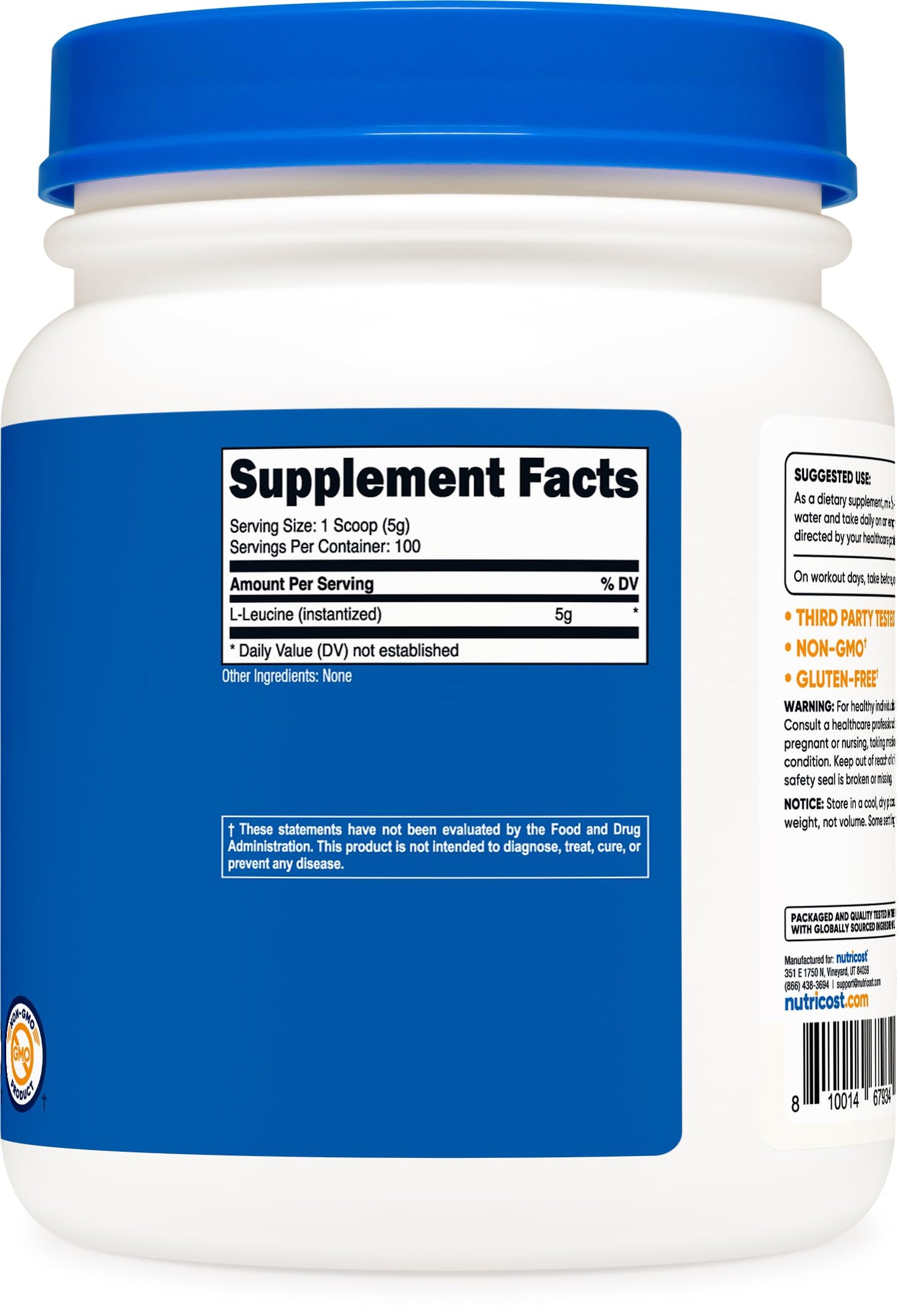 GMP compliant and non-GMO L-Leucine powder for professional athletes