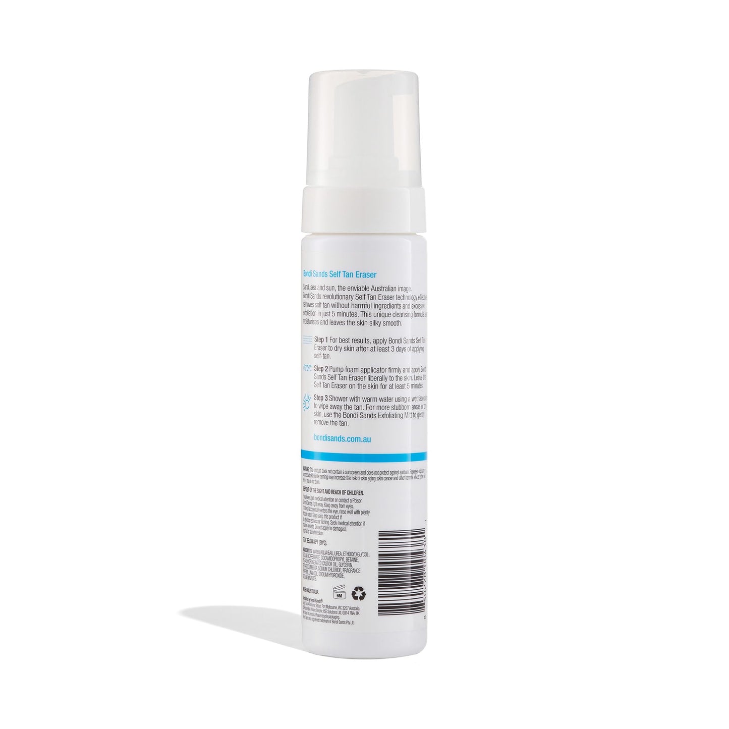 Bondi Sands Self Tan Eraser bottle with skincare routine elements