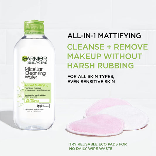 Garnier facial cleanser and makeup remover 13.5 fluid ounce packaging details