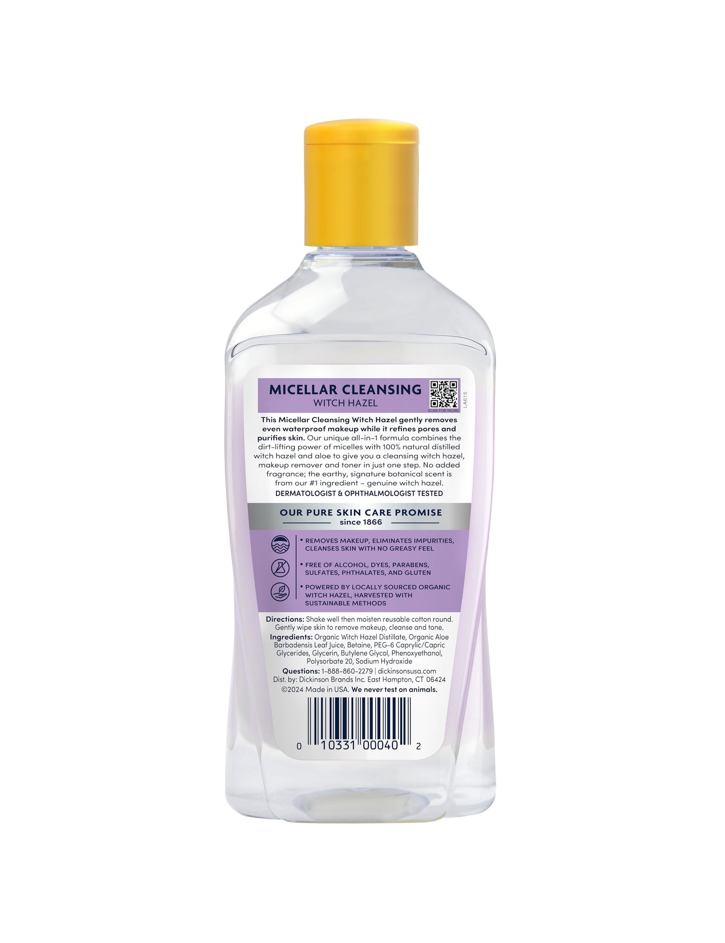 USA imported Dickinson's 16oz micellar water alternative packaging style